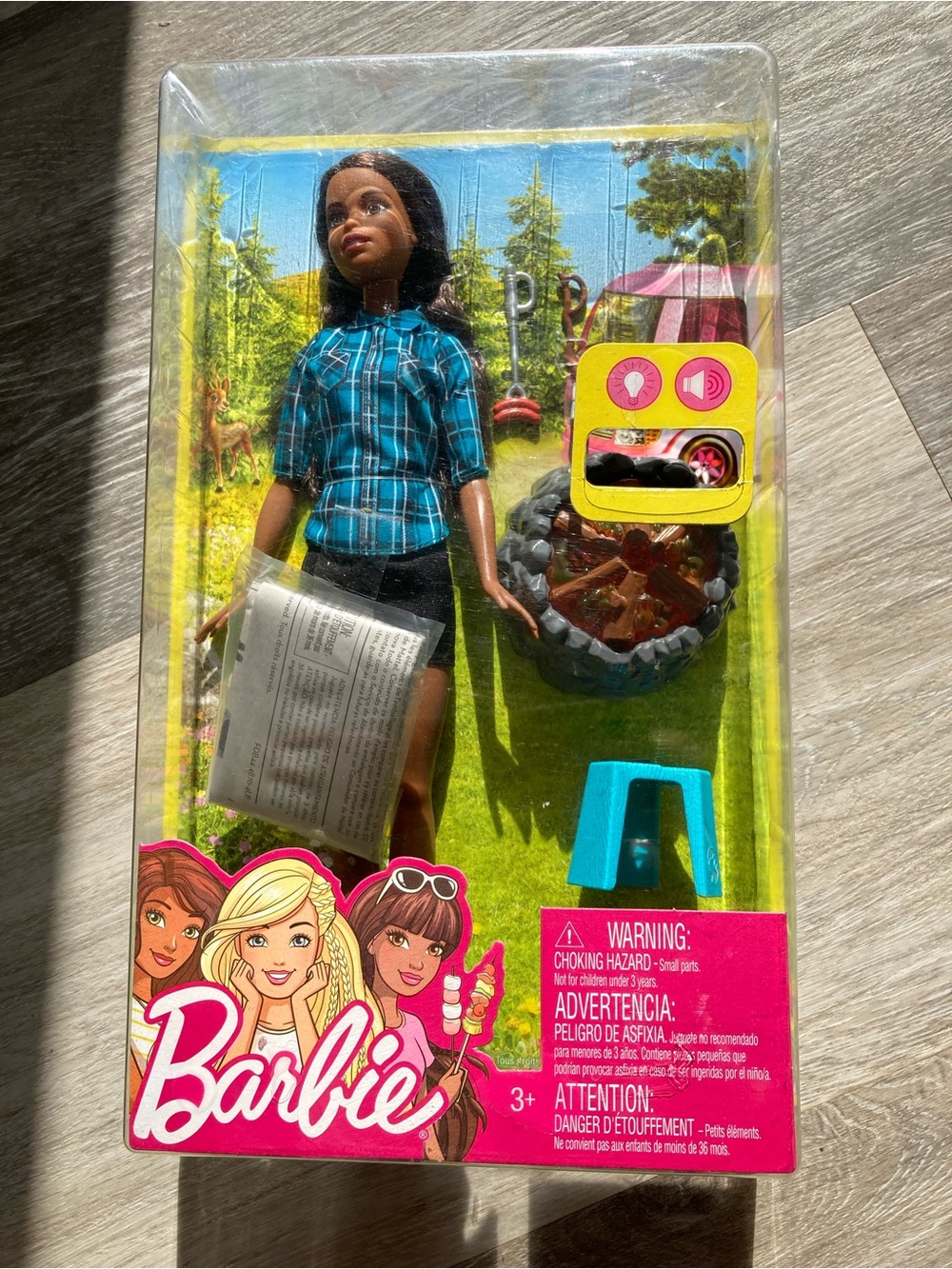 Barbie Outdoor Camper Doll in Blue Plaid Shirt - Barbie